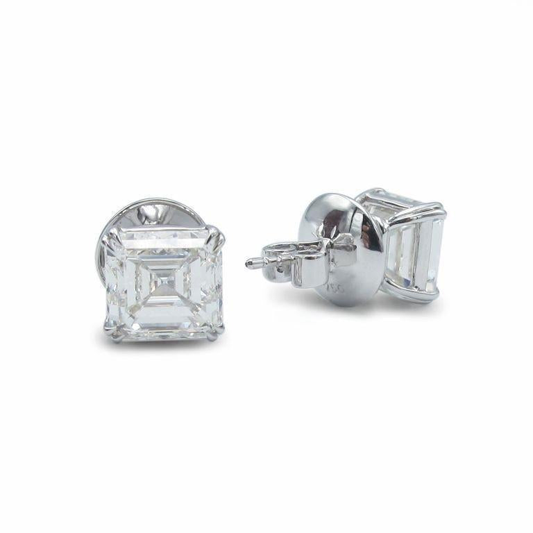 Emilio Jewelry GIA Certified 10.00 Carat Asscher Cut Diamond Studs