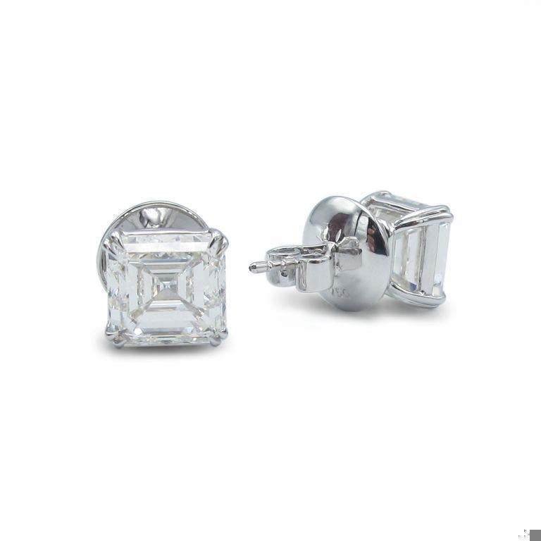 Emilio Jewelry GIA Certified 10.00 Carat Asscher Cut Diamond Studs