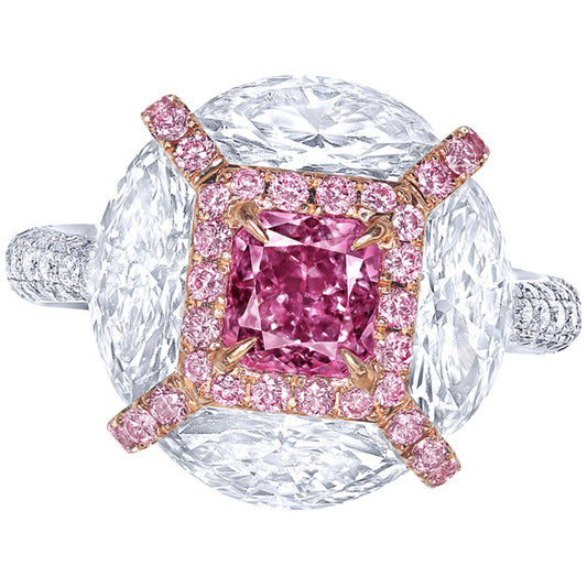 Emilio Jewelry GIA Certified 1.00 Carat Fancy Intense Pink Diamond