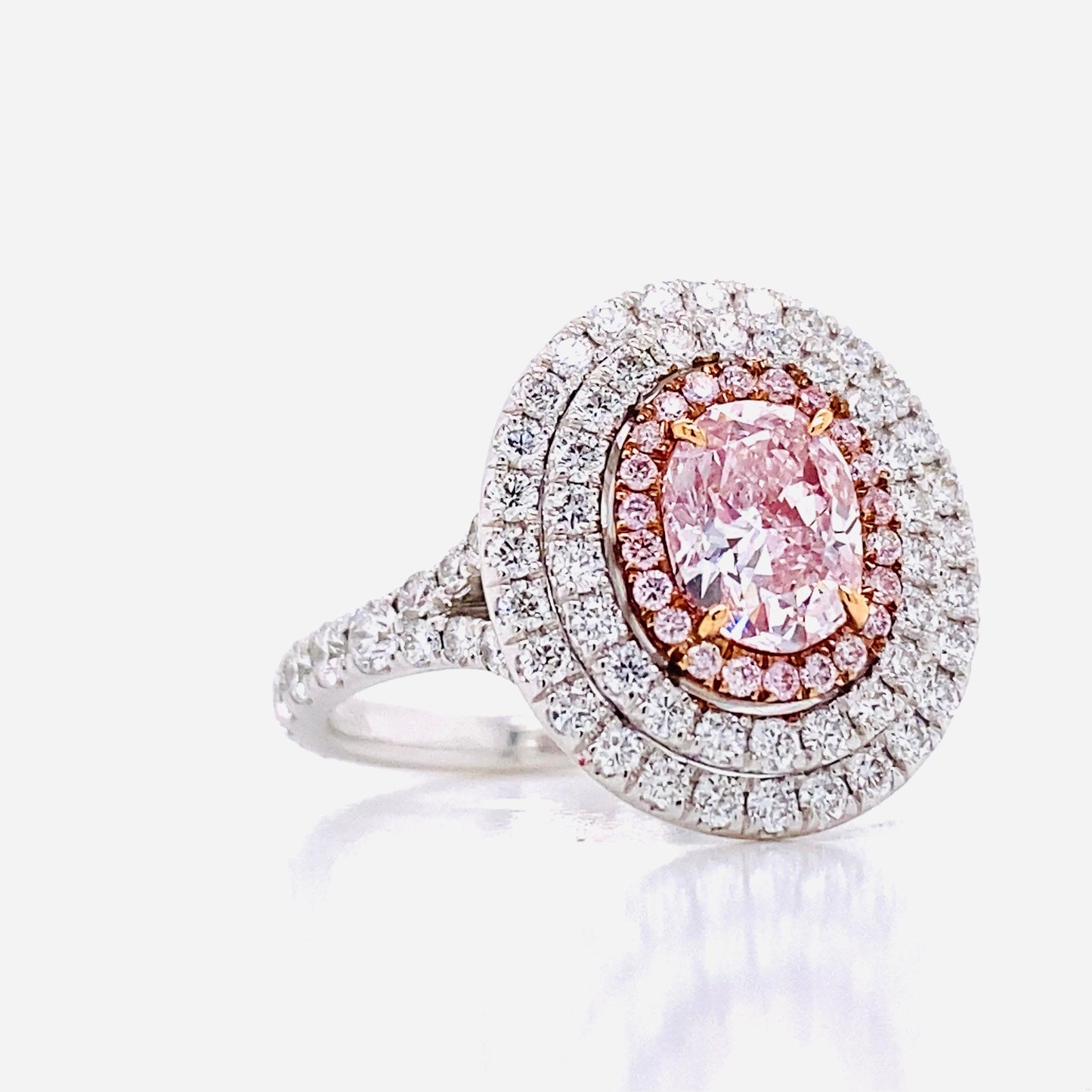 Emilio Jewelry GIA Certified 1.00 Carat Fancy Light Pure Pink Diamond Ring