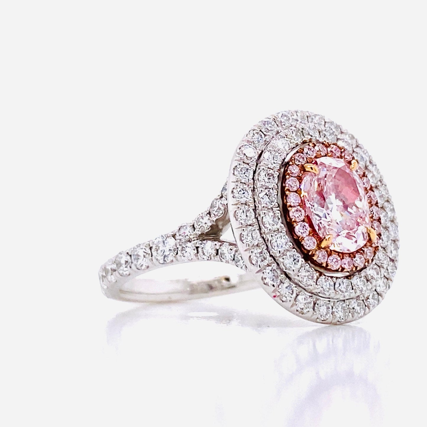 Emilio Jewelry GIA Certified 1.00 Carat Fancy Light Pure Pink Diamond Ring