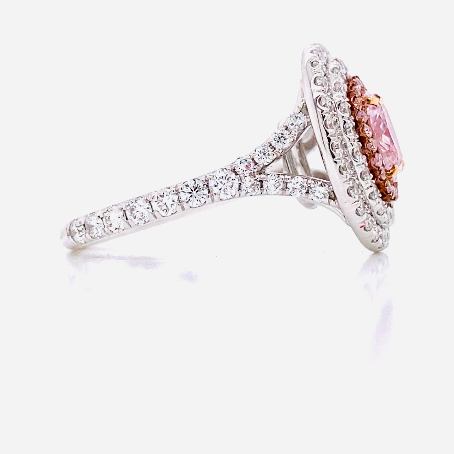 Emilio Jewelry GIA Certified 1.00 Carat Fancy Light Pure Pink Diamond Ring