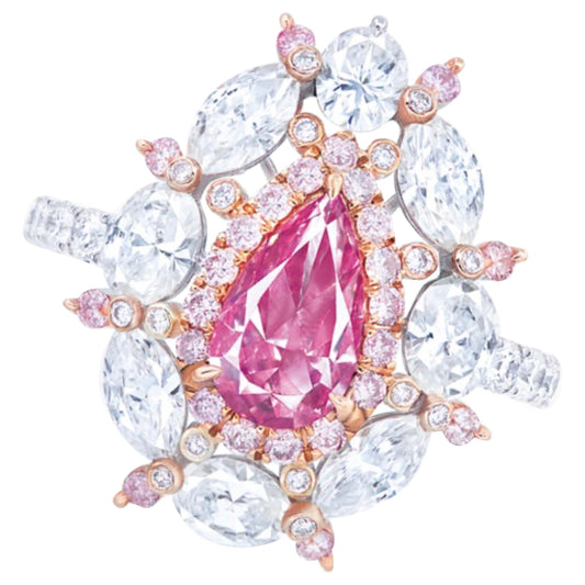 Emilio Jewelry GIA Certified 1.00 Carat Fancy Vivid Purplish Pink Diamond Ring