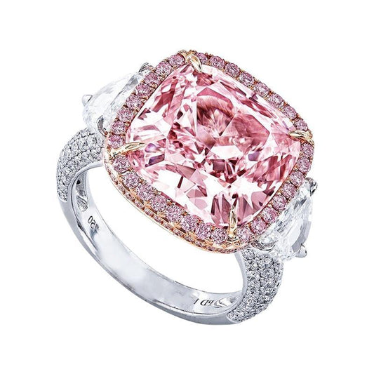 Emilio Jewelry GIA Certified 12.00 Carat Light Pure Pink Diamond Ring