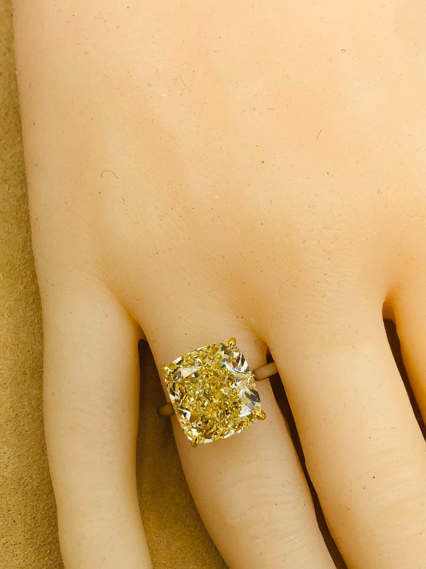 Emilio Jewelry GIA Certified 12 Carat Fancy Yellow Diamond Ring