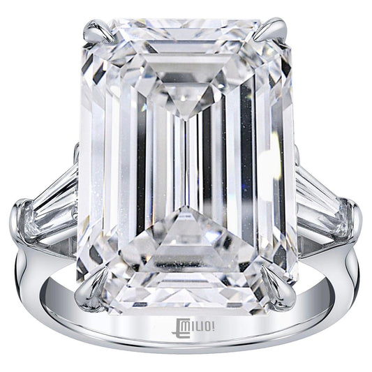 Emilio Jewelry GIA Certified 14.00 Carat D Flawless Type 2 A Diamond Ring