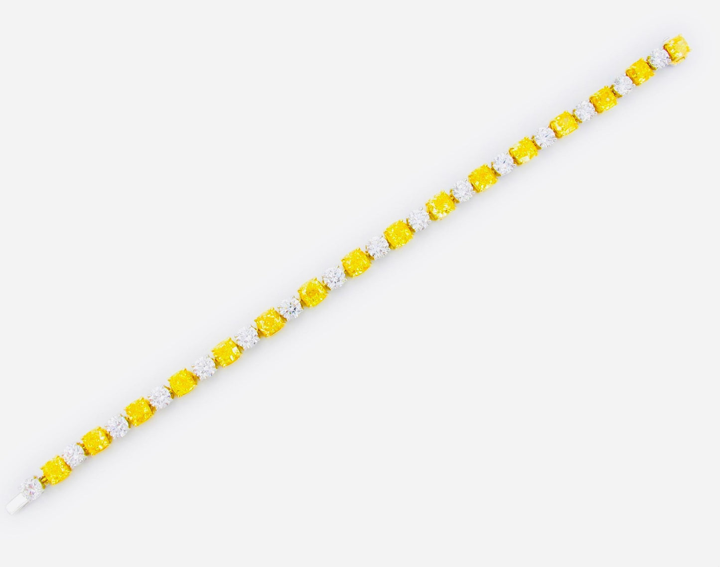 Emilio Jewelry GIA Certified 14.30 Carat Fancy Vivid Yellow Diamond Bracelet