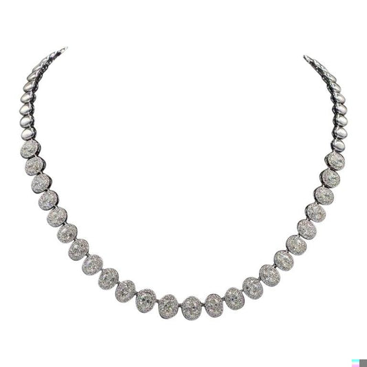 Emilio Jewelry GIA Certified 15.15 Carat Oval Diamond Necklace