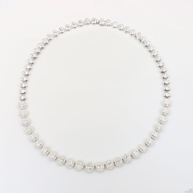 Emilio Jewelry GIA Certified 15.15 Carat Oval Diamond Necklace