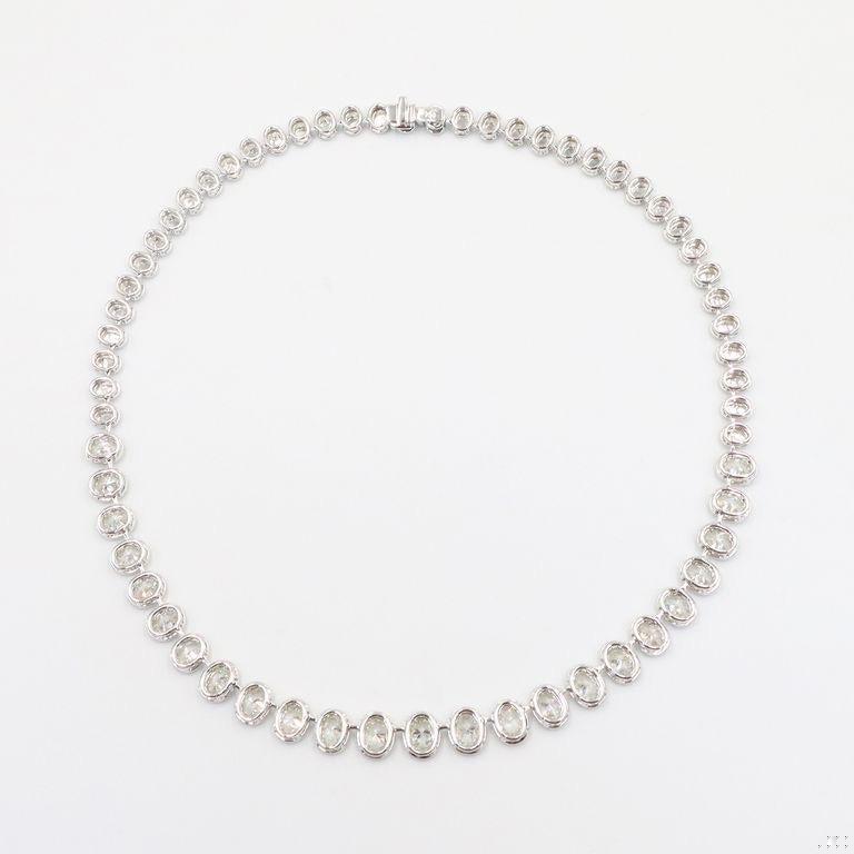 Emilio Jewelry GIA Certified 15.15 Carat Oval Diamond Necklace