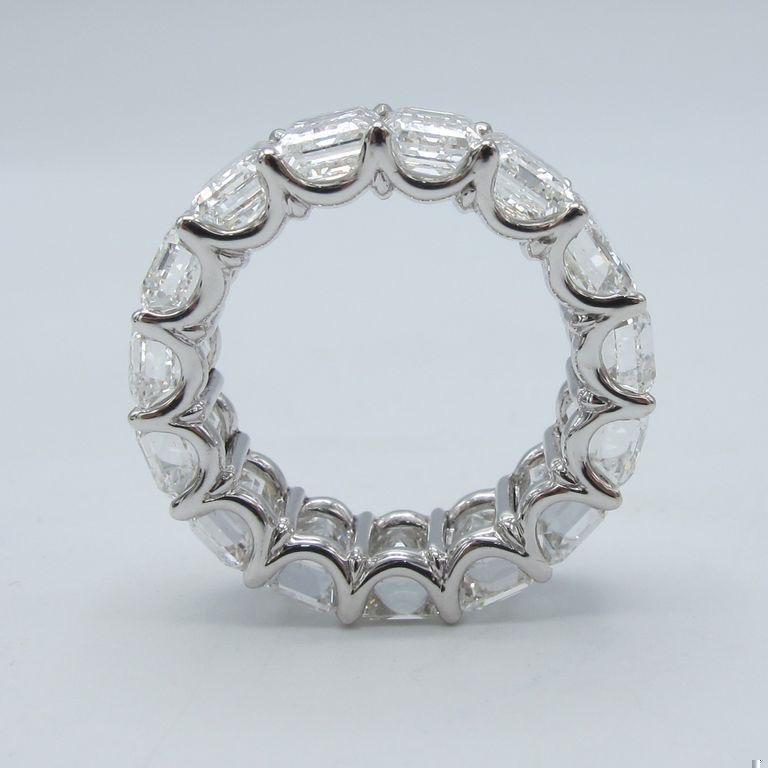 Emilio Jewelry GIA Certified 15.32 Carat Emerald Cut Diamond Eternity Band