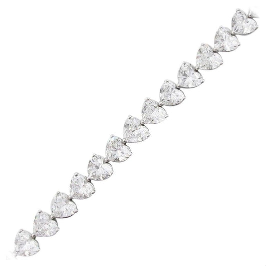 Emilio Jewelry GIA Certified 15.88 Carat Heart Diamond Bracelet