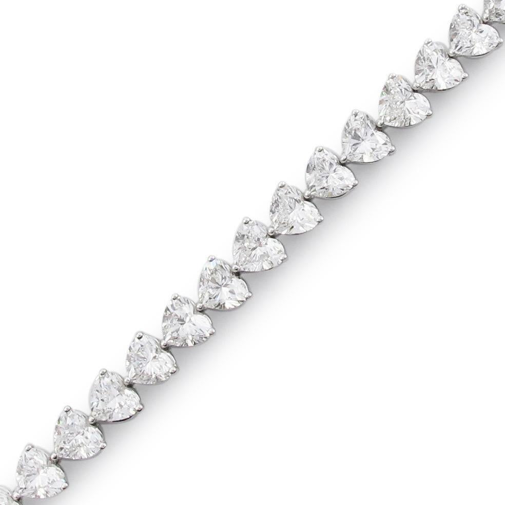 Emilio Jewelry GIA Certified 15.88 Carat Heart Diamond Bracelet