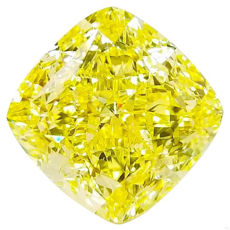 Emilio Jewelry GIA Certified 16.00 Carat Fancy Intense Yellow Diamond