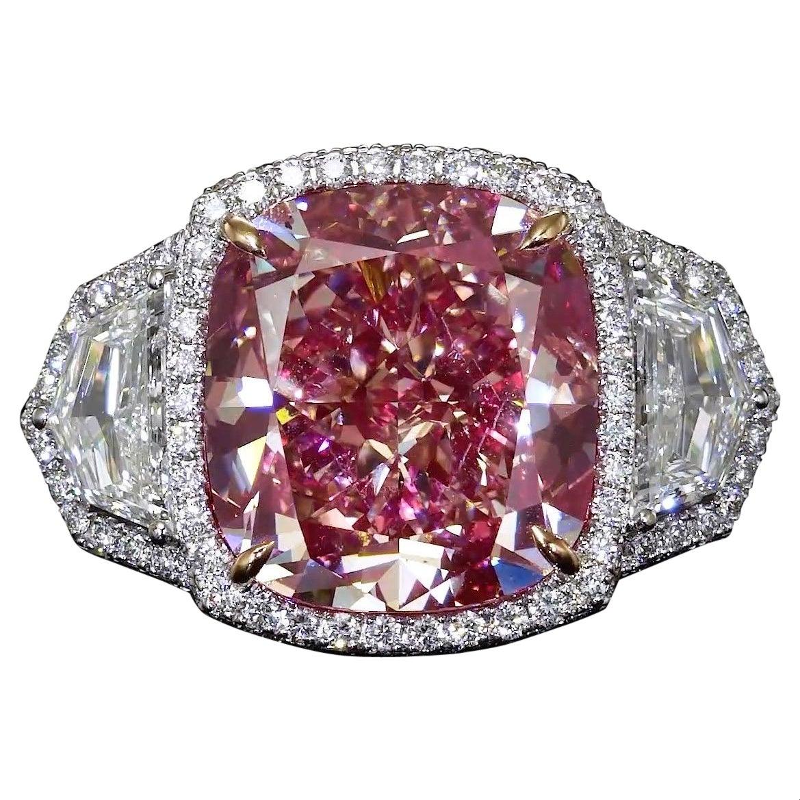 Emilio Jewelry GIA Certified 16.00 Carat Pinkish Diamond Ring
