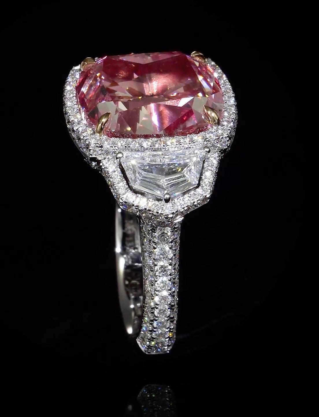 Emilio Jewelry GIA Certified 16.00 Carat Pinkish Diamond Ring