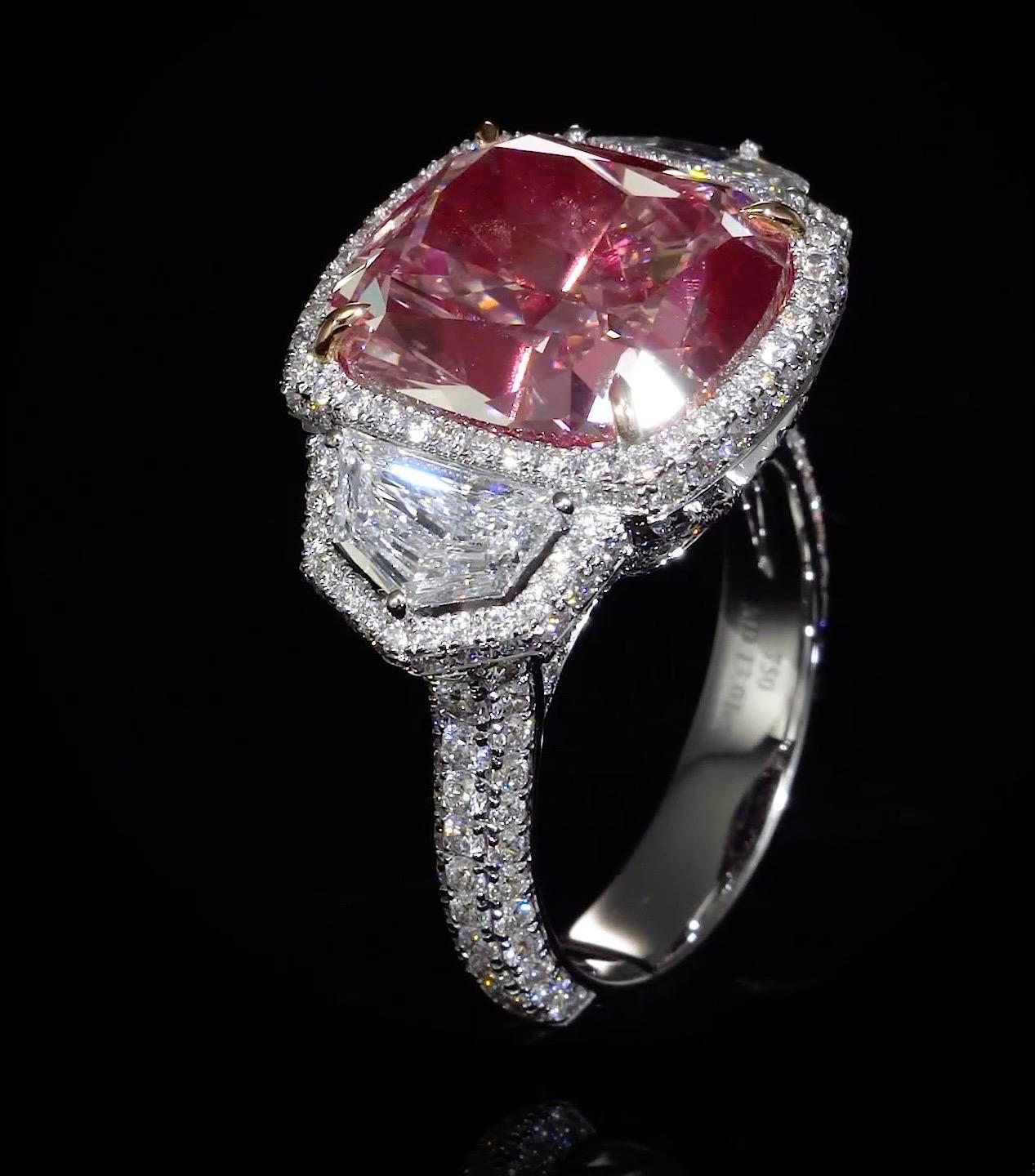 Emilio Jewelry GIA Certified 16.00 Carat Pinkish Diamond Ring