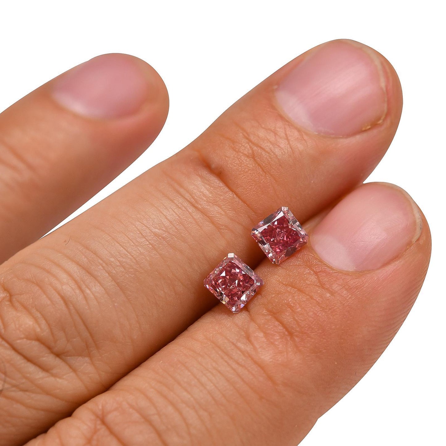Emilio Jewelry GIA Certified 1.80 Carat Vivid Pure Pink Diamond, Pair