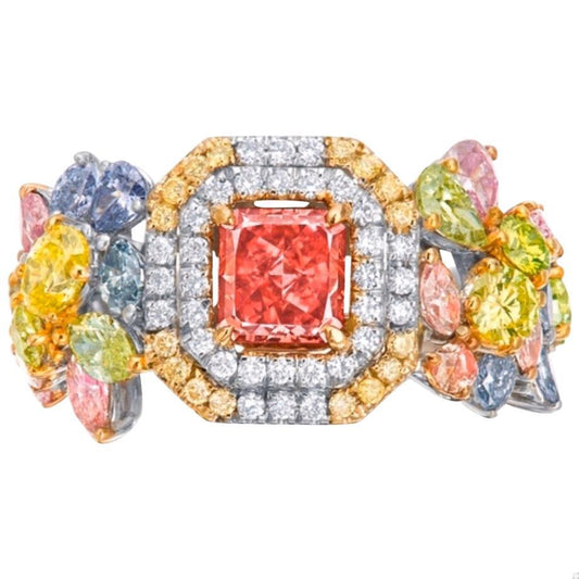 Emilio Jewelry GIA Certified 1 Carat Fancy Deep Pink Diamond Ring