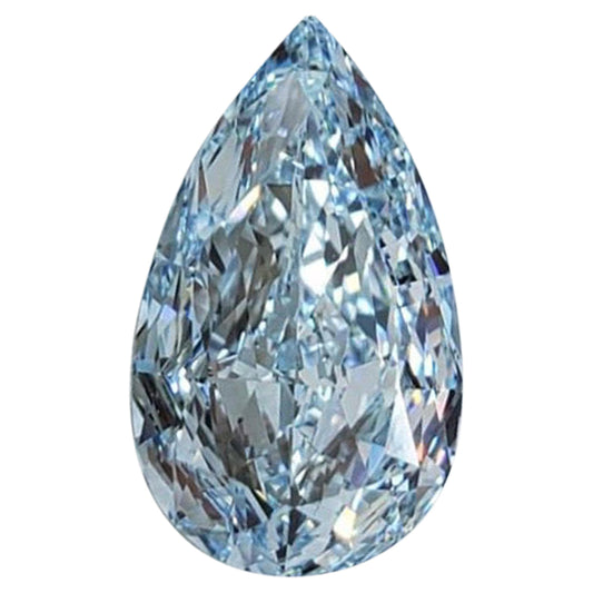 Emilio Jewelry GIA Certified 2.00 Carat Fancy Pure Blue Pear Shape Diamond
