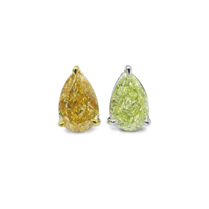 Emilio Jewelry GIA Certified 2.17 Carat Fancy Multi-Color Pear Stud Earrings
