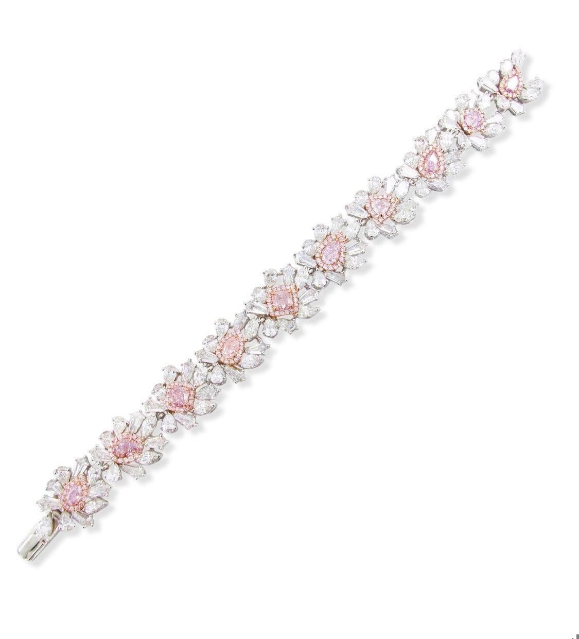 Emilio Jewelry GIA Certified 22.00 Carat Natural Pink Diamond Bracelet