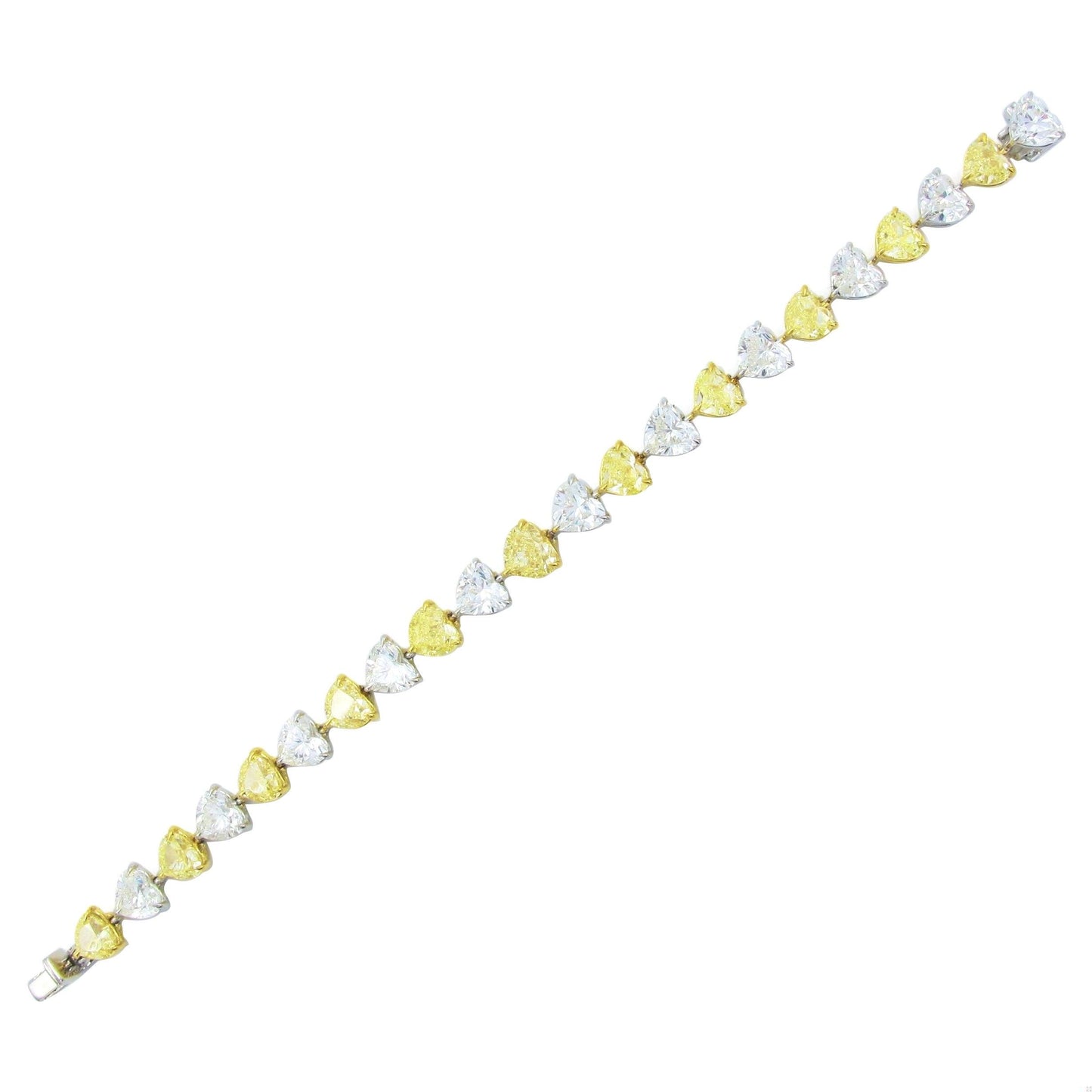 Emilio Jewelry GIA Certified 23.00 Carat Heart Fancy Yellow Diamond Bracelet