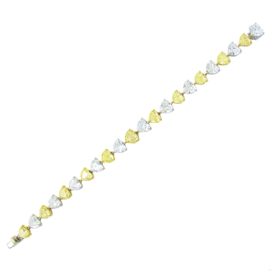 Emilio Jewelry GIA Certified 23.00 Carat Heart Fancy Yellow Diamond Bracelet