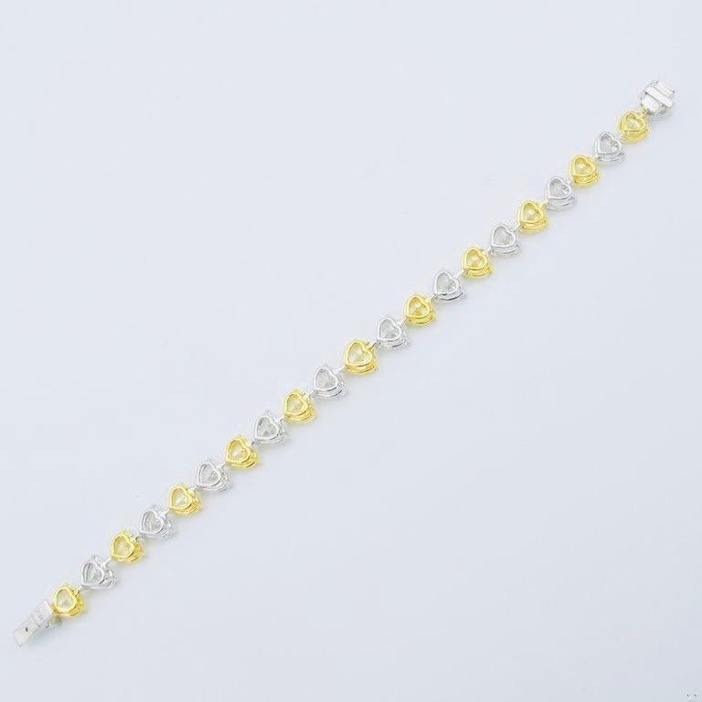 Emilio Jewelry GIA Certified 23.00 Carat Heart Fancy Yellow Diamond Bracelet