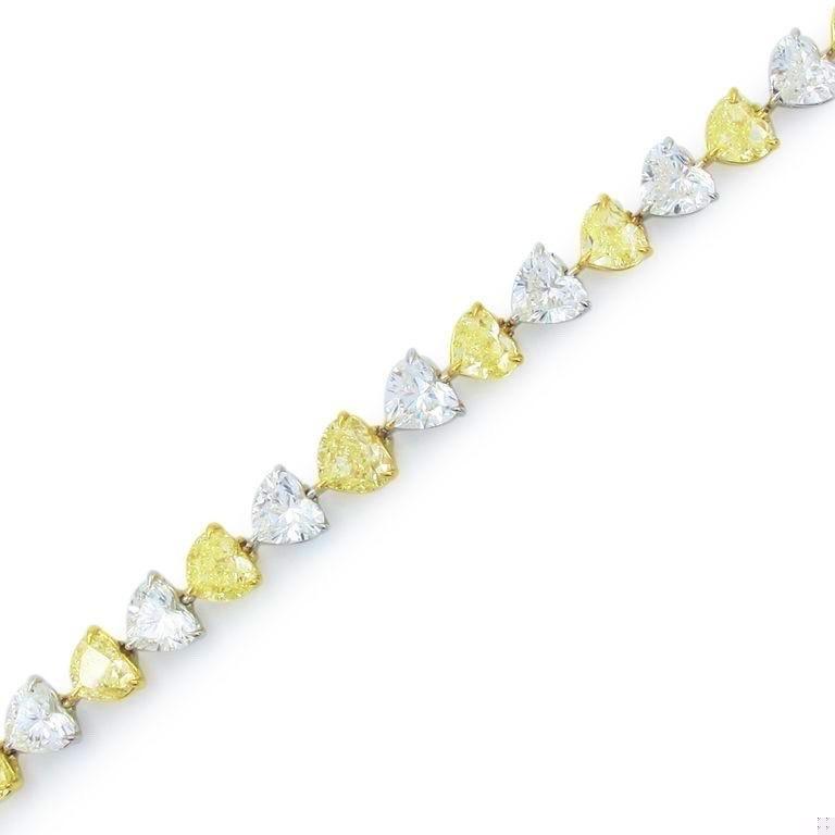 Emilio Jewelry GIA Certified 23.00 Carat Heart Fancy Yellow Diamond Bracelet
