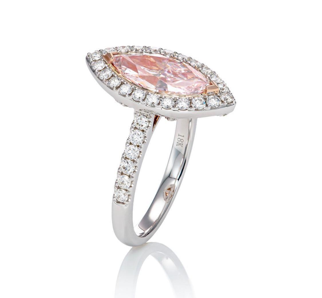 Emilio Jewelry GIA Certified 2.40 Carat Pink Diamond Ring