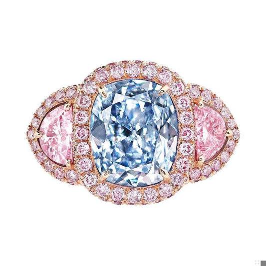 Emilio Jewelry GIA Certified 2.50 Carat Fancy Light Pure Blue Diamond Ring
