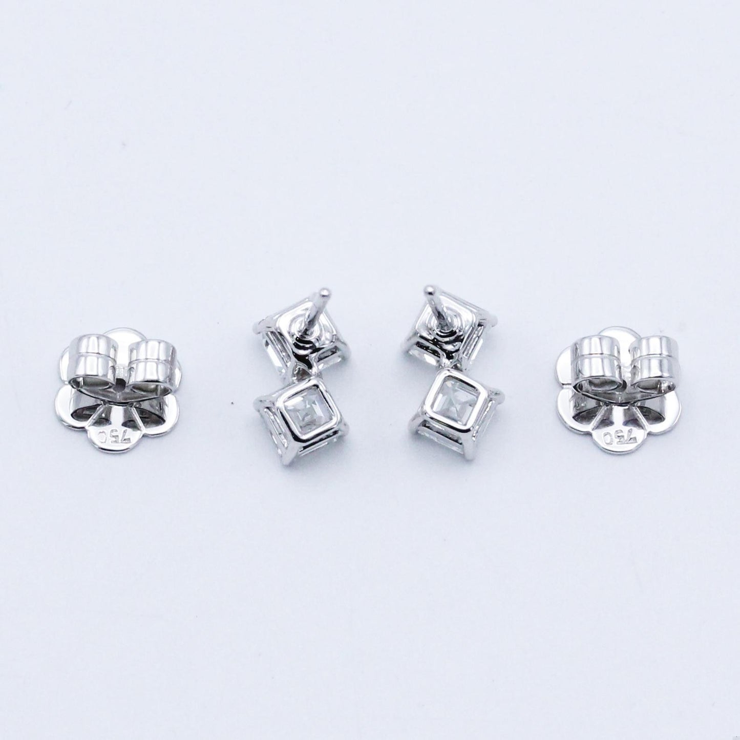 Emilio Jewelry GIA Certified 2.61 Carat Asscher Cut Layered Stud Earrings