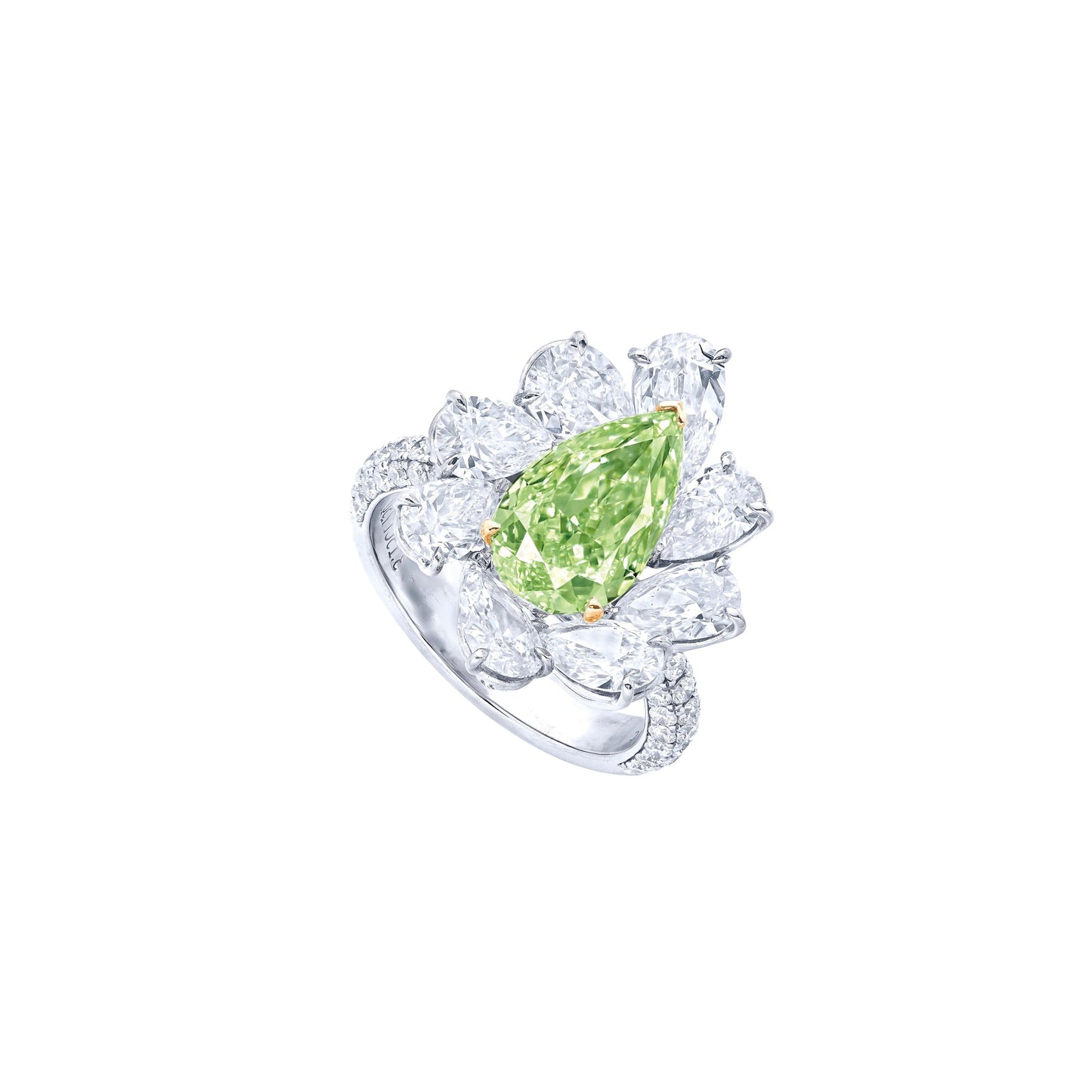 Emilio Jewelry GIA Certified 3.00 Carat Fancy Green Diamond Ring