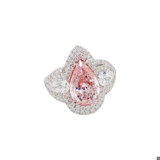 Emilio Jewelry GIA Certified 3.00 Carat Fancy Purplish Pink Diamond Ring