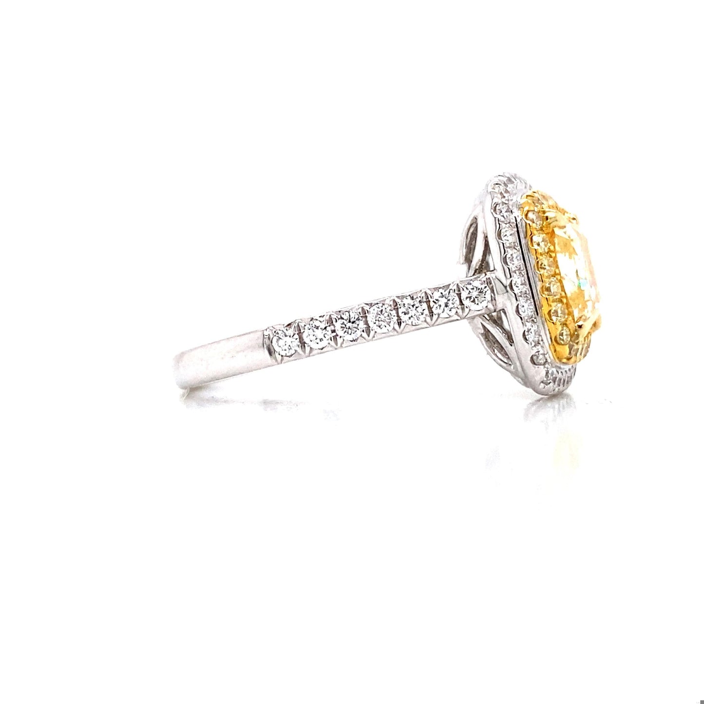 Emilio Jewelry GIA Certified 3.00 Carat Fancy Yellow Diamond Ring