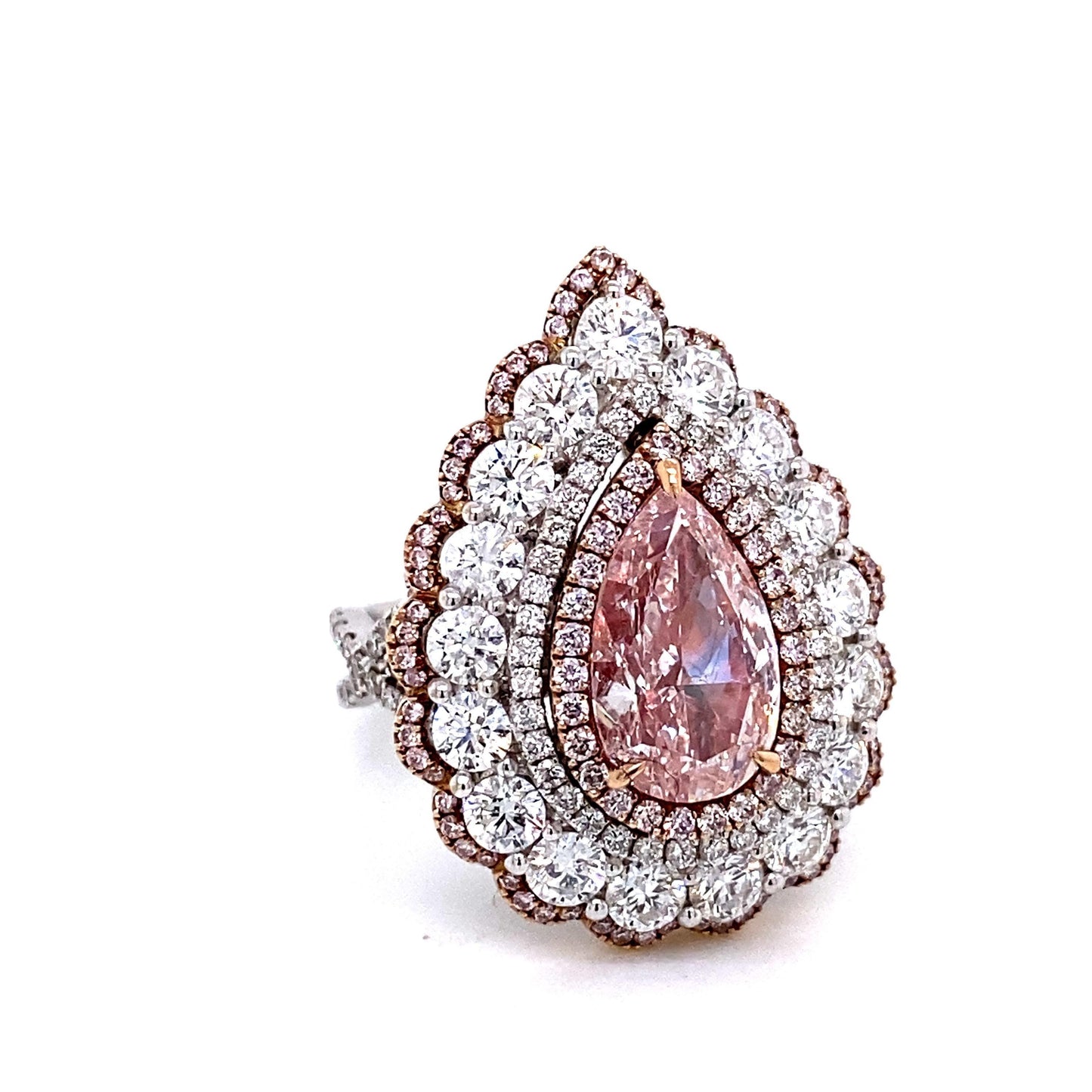 Emilio Jewelry GIA Certified 3.00 Carat Light Pure Pink Diamond Ring and Pendant