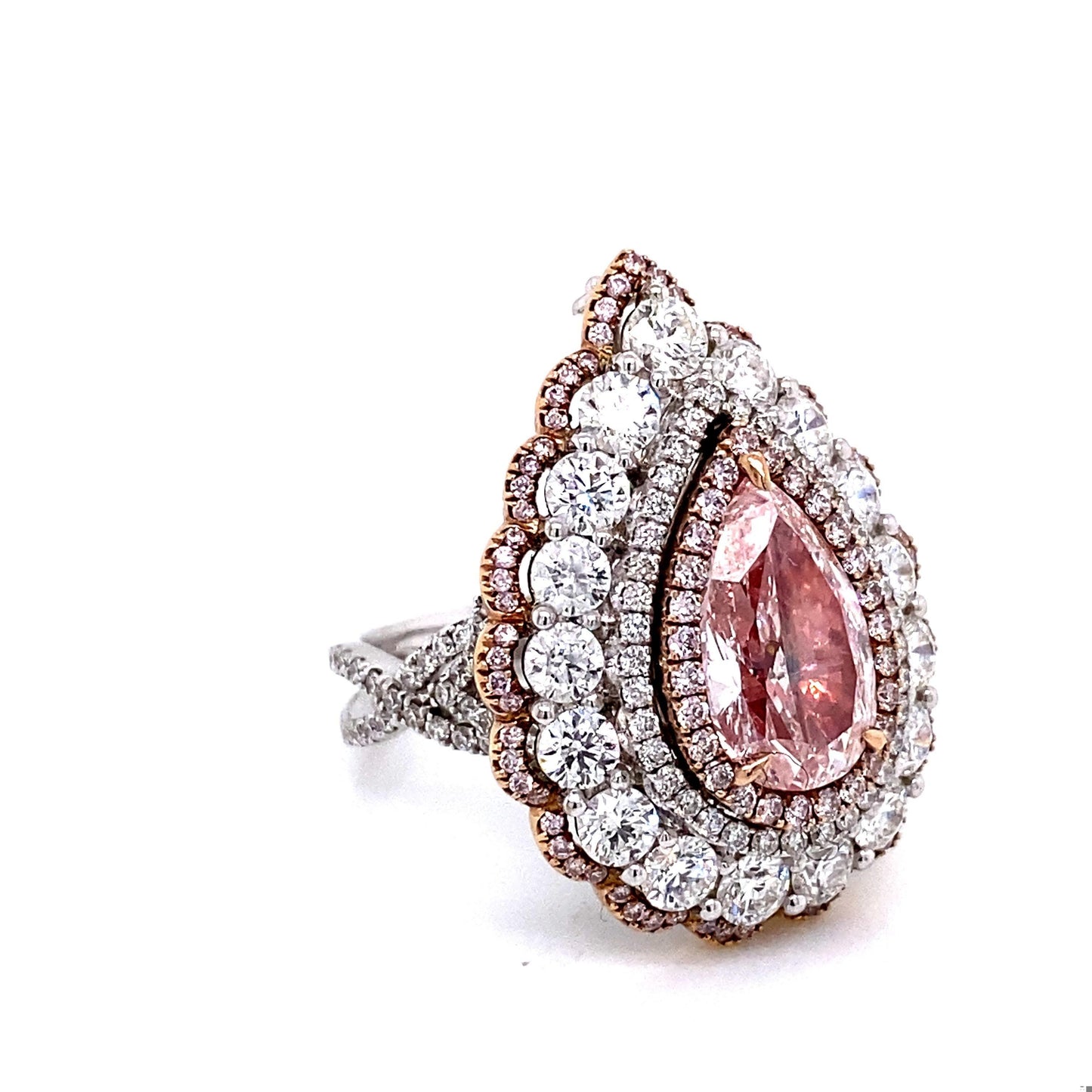 Emilio Jewelry GIA Certified 3.00 Carat Light Pure Pink Diamond Ring and Pendant