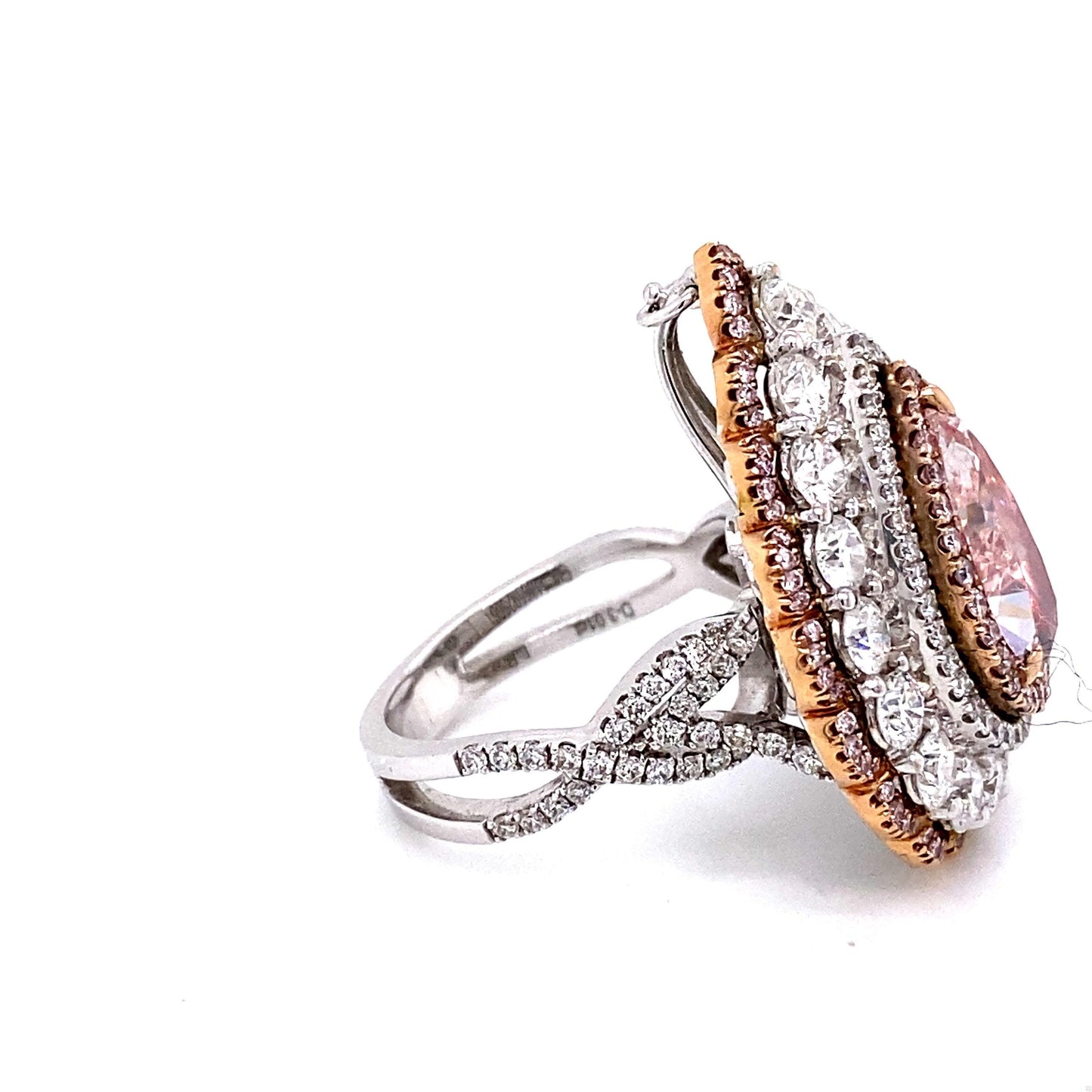 Emilio Jewelry GIA Certified 3.00 Carat Light Pure Pink Diamond Ring and Pendant