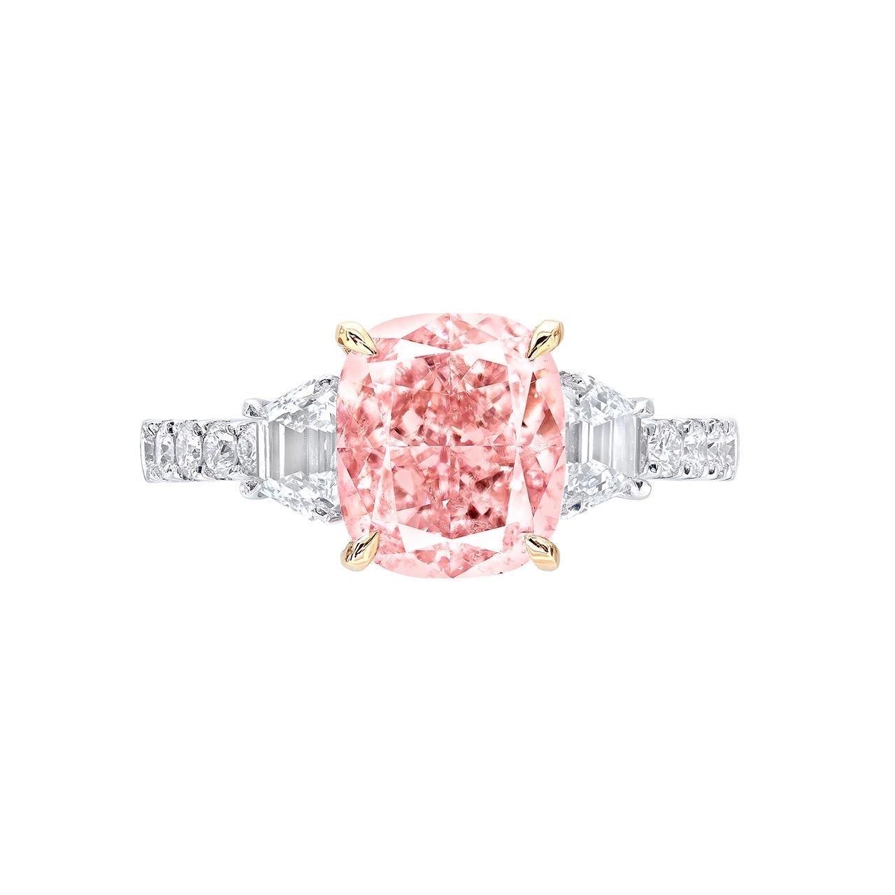 Emilio Jewelry GIA Certified 3.00 Carat Pink Diamond Ring