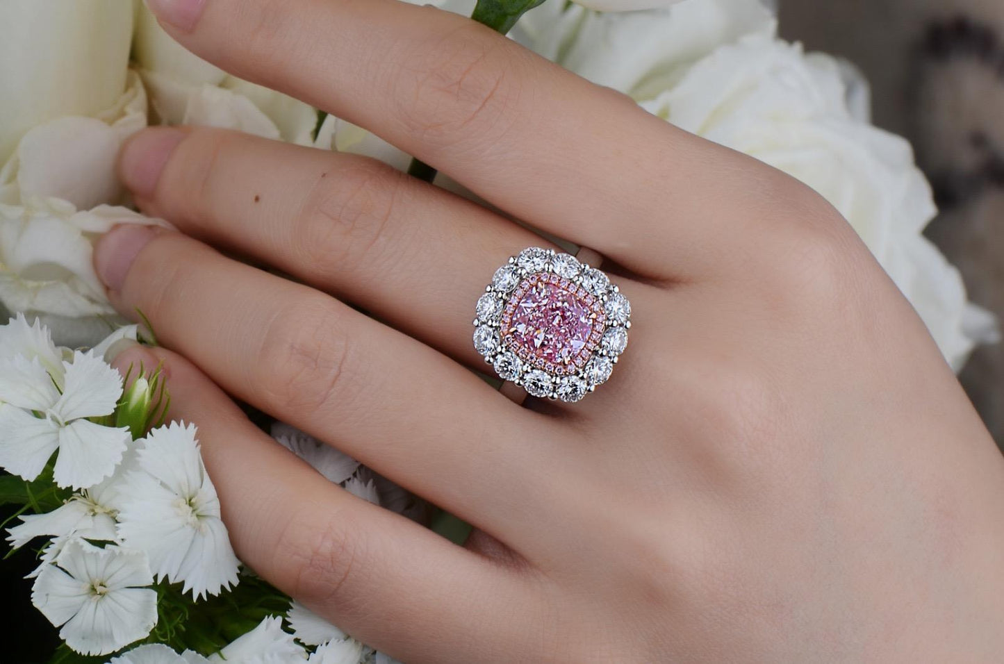 Emilio Jewelry GIA Certified 3.00 Carat Pure Light Pink Diamond Ring
