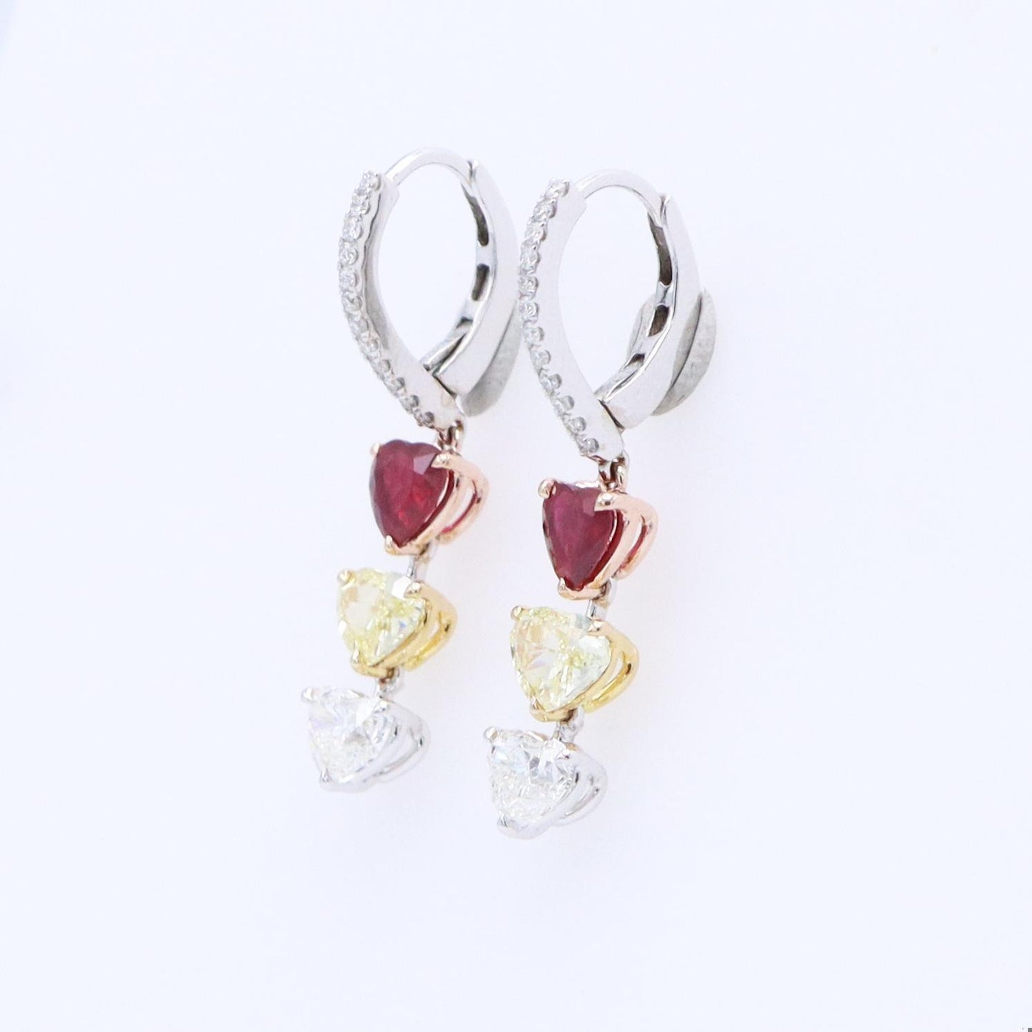 Emilio Jewelry GIA Certified 3.35 Carat Heart Drop Earrings