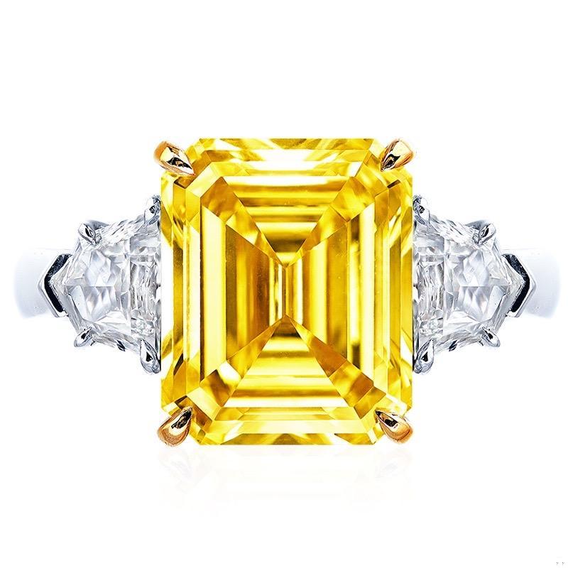Emilio Jewelry GIA Certified 5.00 Carat Fancy Vivid Yellow Diamond Ring
