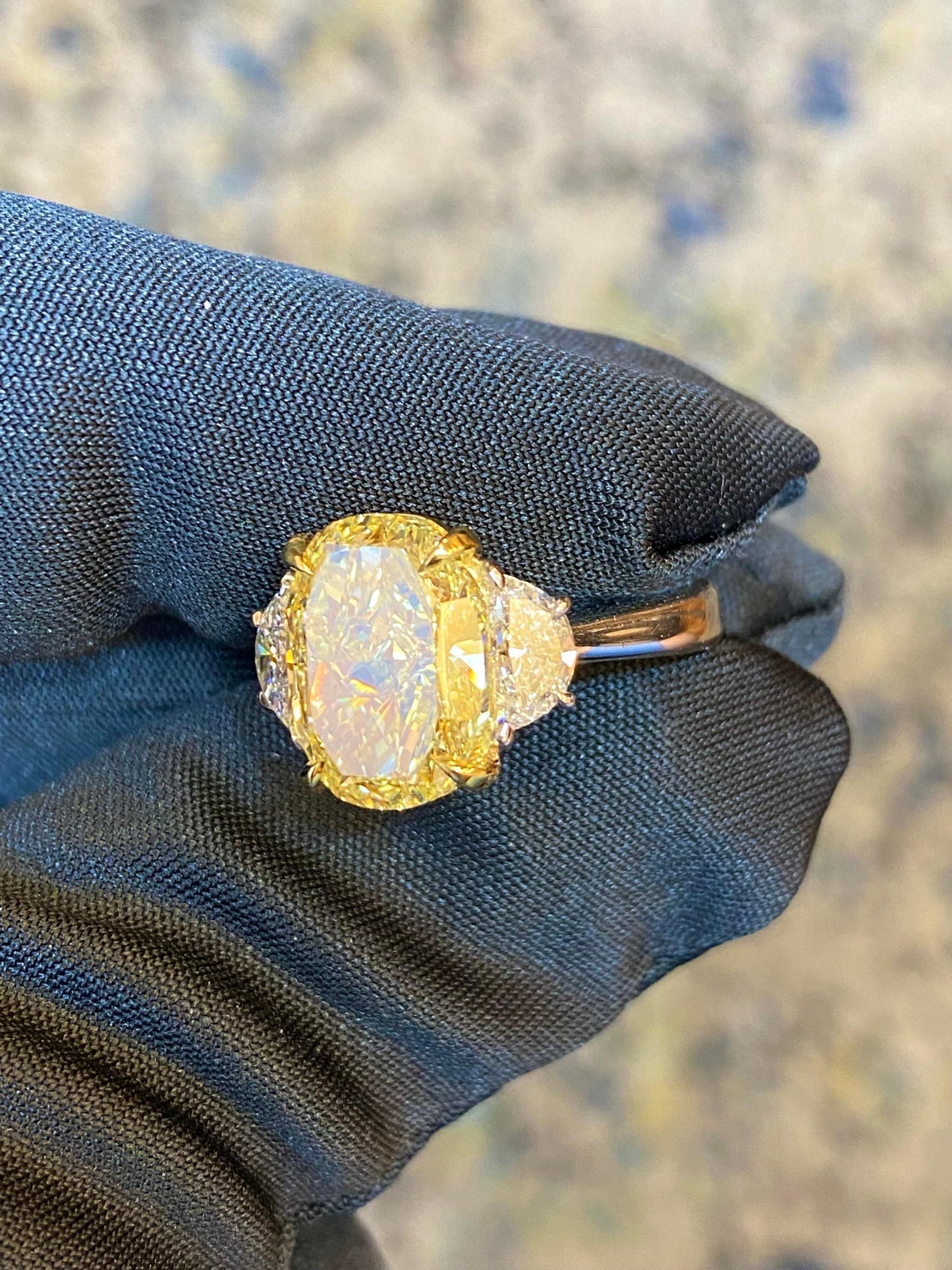Emilio Jewelry GIA Certified 5.00 Carat Fancy Yellow Diamond Ring