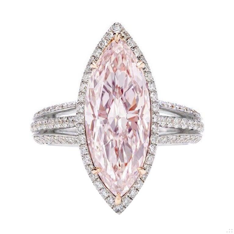 Emilio Jewelry GIA Certified 5.00 Carat Pink Diamond Ring