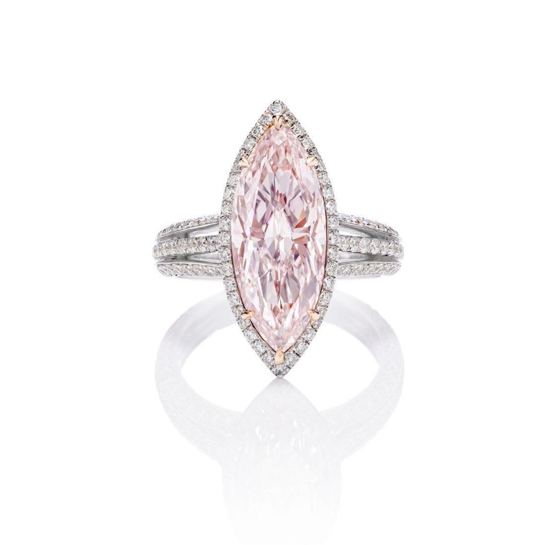 Emilio Jewelry GIA Certified 5.00 Carat Pink Diamond Ring