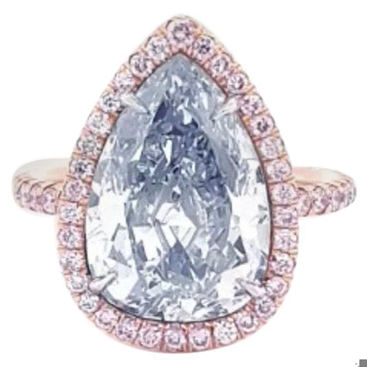 Emilio Jewelry GIA Certified 5.00 Carat Pure Light Blue Diamond Ring