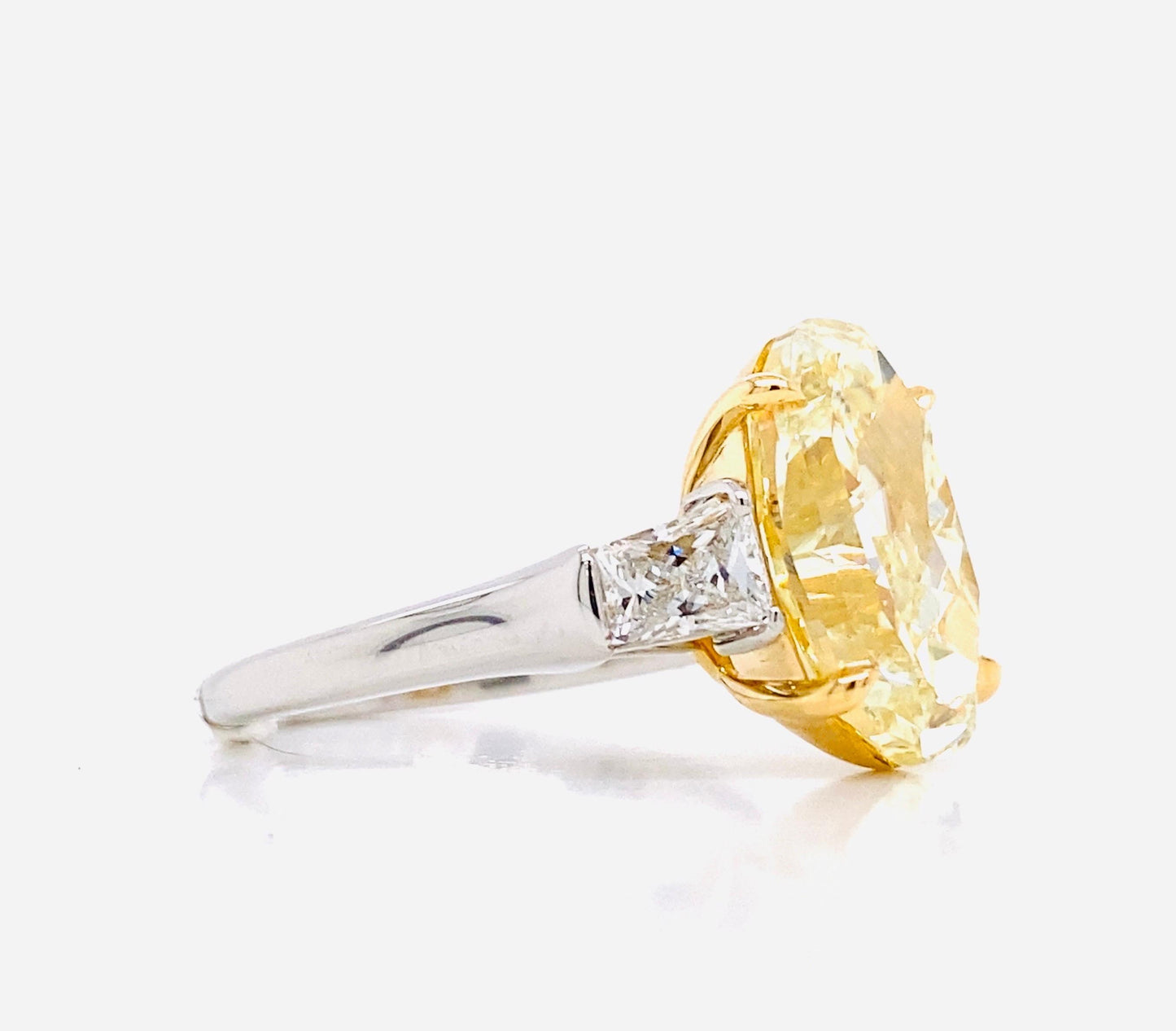 Emilio Jewelry GIA Certified 5.75 Carat Oval Fancy Yellow Diamond Ring