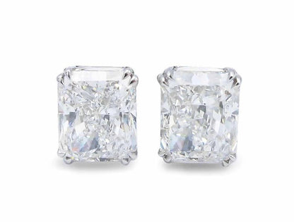 Emilio Jewelry GIA Certified 6.00 Carat Radiant Cut Diamond Studs