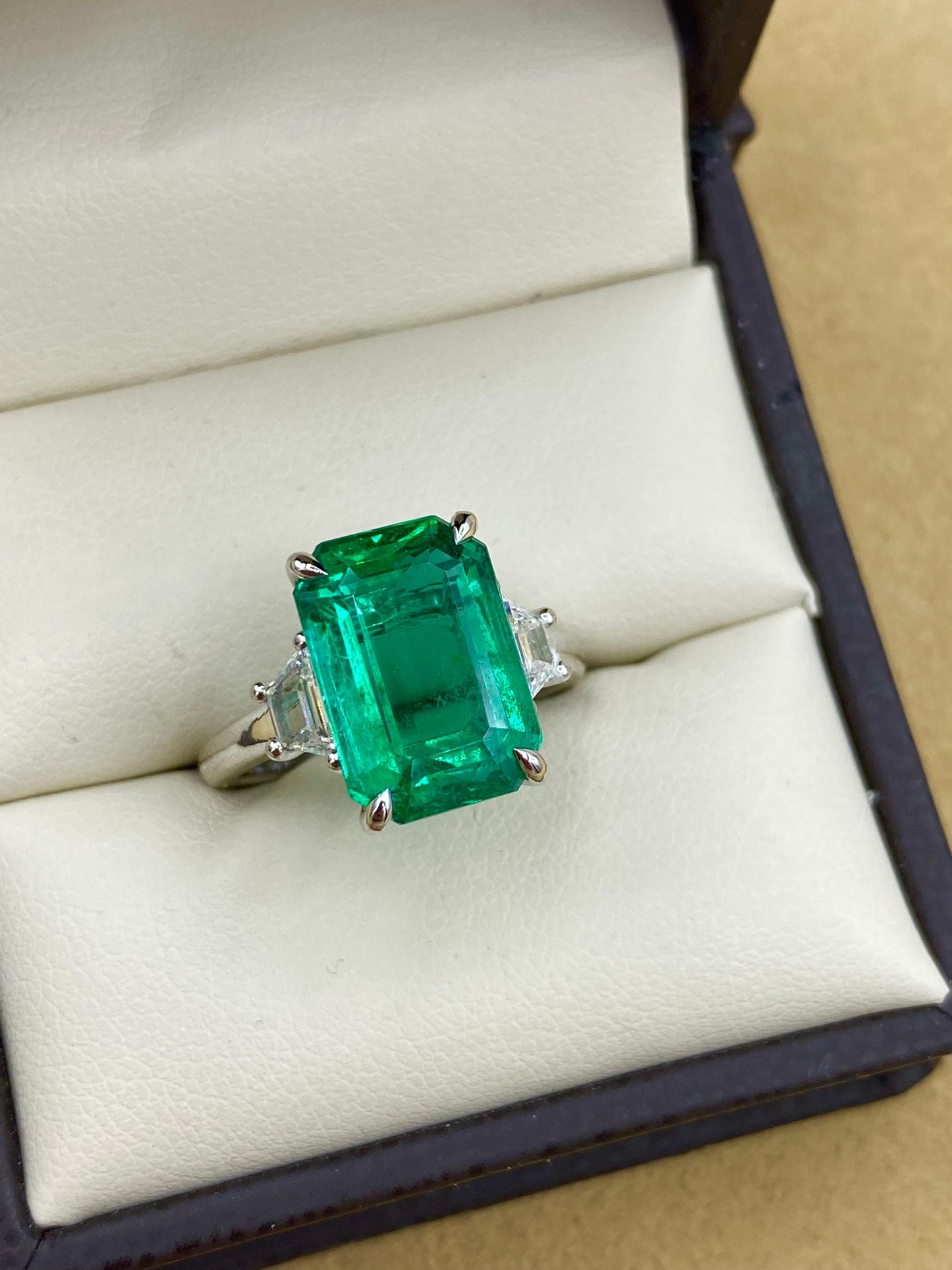 Emilio Jewelry GIA Certified 6.01 Carat Emerald Diamond Ring